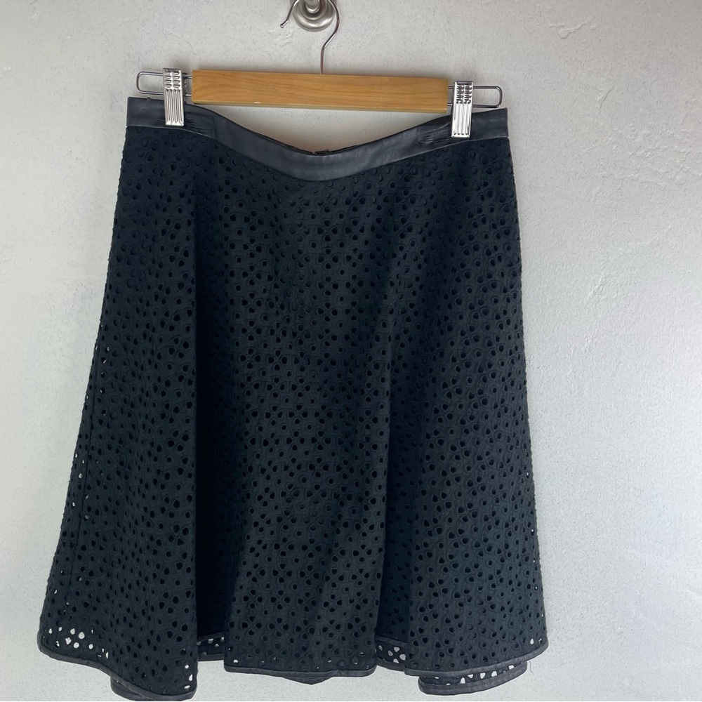 Ann Taylor Black Eyelet A-Line Skirt